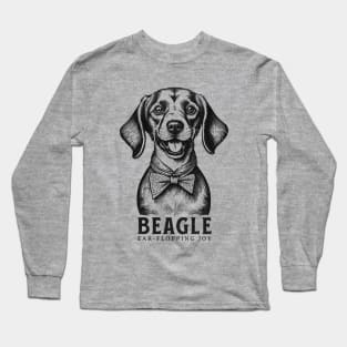 Beagle Ear flopping Joy - Cute Vintage Dog Long Sleeve T-Shirt